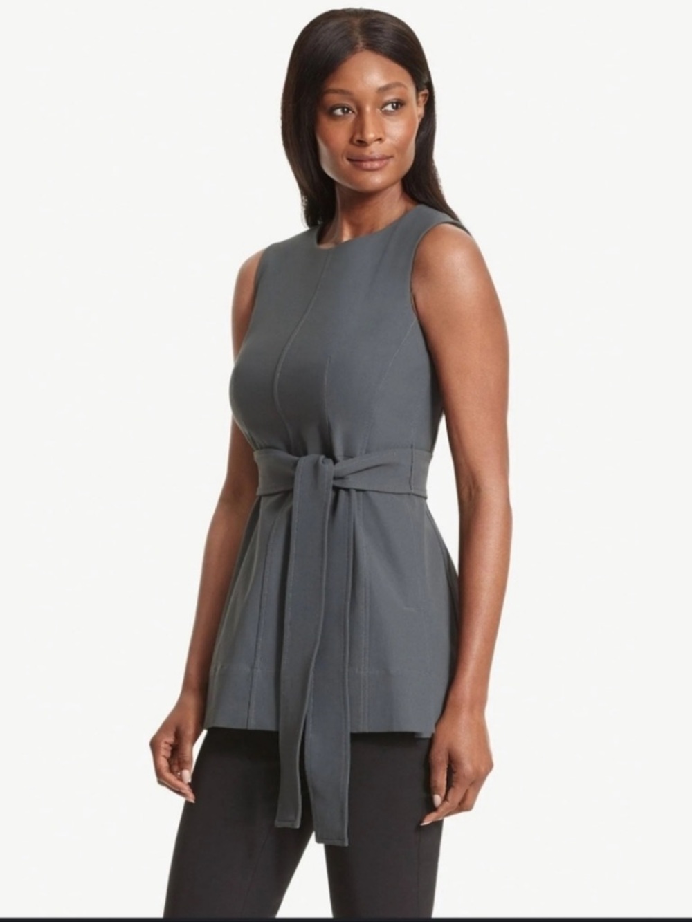 MM Lafleur The Angelina Powerstretch Belted Top in Monsoon Sz 10